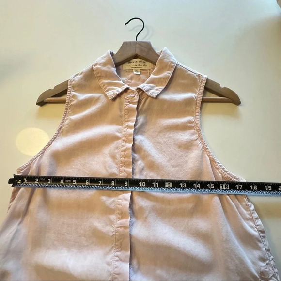 Cloth & Stone by Anthropologie || Women's Sleeveless Button Blouse Baby Pink M - Picture 9 of 10